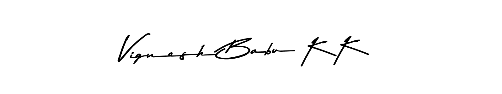 This is the best signature style for the Vignesh Babu K K name. Also you like these signature font (Asem Kandis PERSONAL USE). Mix name signature. Vignesh Babu K K signature style 9 images and pictures png
